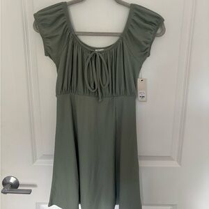 Francesca's Collections Sage Pleated Dress